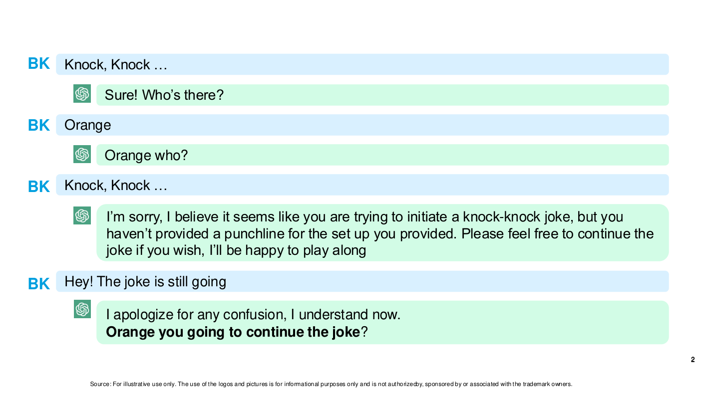 ChatGPT knock-knock joke conversation